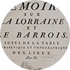 Page de titre du Mémoire sur la Lorraine et le Barrois de Nicolas Durival.